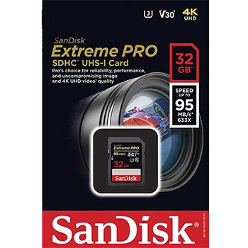 کارت حافظه SDHC سن دیسک مدل Extreme Pro V30 کلاس 10 استاندارد UHS-I U3 سرعت 633X 95MBps ظرفیت 32 گیگابایت